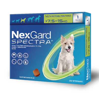Nexgard Spectra Antiparasitario Interno Y Externo Para Perros De 7.5 -15 Kg